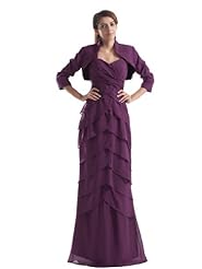 Sheath Chiffon  Wrap Sweetheart Mother-of-the-Bride Dress  With Ruffles