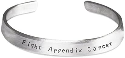 Appendix Cancer Fighter Awareness Bracelets Cuff Bracelets for Girls Silver Mom Men Women Survivor Gifts Funny Products Bracelet Mother Dad Ribbon Jewelry Cuffs