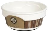 Designer Series Heavyweight Bowls Medium AKC Crock, 32 oz. White w/ Multi Color Stripes