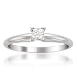 14k White Gold Princess-cut Diamond Solitaire Engagement Ring (1/2 cttw, H-I, I1-I2)