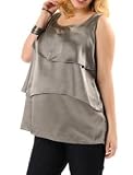 Motherhood Maternity: Plus Size Sleeveless Scoop Neck Tiered Maternity Blouse
