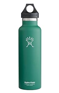 Hydro Flask 18 oz Vacuum Insulated Stainless Steel Water Bottle, Standard Mouth w/Loop Cap, Green Zen