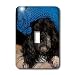 Jos Fauxtographee Realistic - An Adorable Shiatsu Lhasas Doggie in a Homemade Crocheted Blue Hat Posturized - Light Switch Covers - single toggle switch