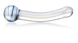 Don Wand Curved Bubble Head Glass Pleasure Wand, Blue