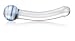 Don Wand Curved Bubble Head Glass Pleasure Wand, Blue