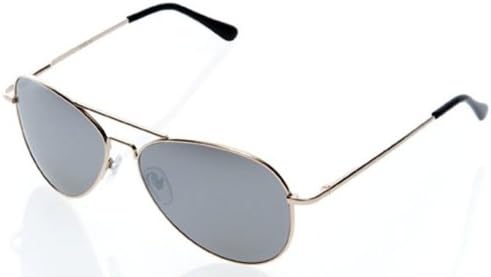 Unisex Classic Silver Cop Mirror Aviator Sunglasses