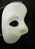 Venetian Half Face Party Wear Phantom Mask in White Finish