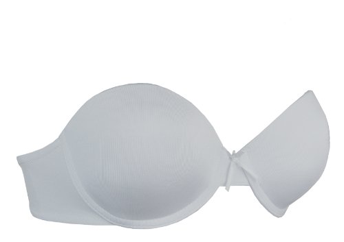 Eda2000 Women's Bra Lace Detail Push Up Silicon Non-slip (30A, white)