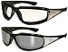 2 New Motorcycle Padded Sunglasses Biker Babe Chick Fits Small Faces Flash Mirror Mirrored And Clear Women Ladies Goth Fabric-Covered Airy Foam Padding And Laser Cut Eagle Also Great for Jogging Running Cycling