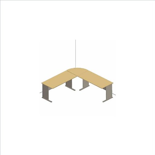 Buy Cheap Bush Furniture White Spectrum and Pewter Advantage Series Corner Desk