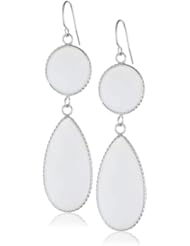 Silvertone French Wire Linear Double Drop Earrings