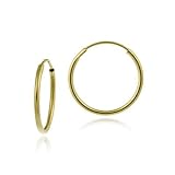 10K Gold 13mm Mini Endless Hoop Earrings