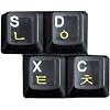 Korean Laminated Transparent Keyboard Stickers for All PC, Mac Desktops & Laptops with Yellow Lettering