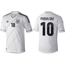 Adidas DFB Deutschland Heim-Trikot Podoski Nr.10 Junior EM2012 Farbe: weiß/schwarz, Größe: 164