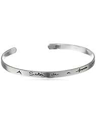 Sterling Silver "A Sister Is a Forever Friend" Cuff Bracelet, 7"