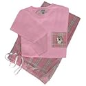 Women's pink plaid PJ's Shih-tzu