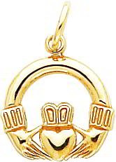 14K Gold Claddagh Charm