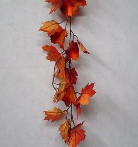 Fall Maple Leaf Garland with 3"-4.5" Leaves, 6-feet