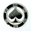 Cut Out Spade Card Guard - SILVER - Casino Supplies > Card Covers > Premium