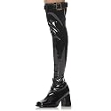 3 Inch Heel Thigh High GoGo Boots Hippie Halloween Costume Accessory Retro Sexy Boots Black White