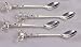 SILVER TEAPOT SPOON - SET OF 4 SILVER PLATED TEAPOT SPOONS WITH CRYSTAL