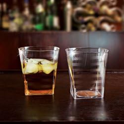 SQUARE 9 OZ. ELEGANT CLEAR "ROCKS" TUMBLER CUPS 12/14