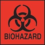 United Label ' 'Bio Hazard' ' Fluorescent Orange-Red Decal BP-1