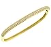3 Row Pave Diamond Square Bangle Bracelet 1.28cttw