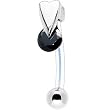 Black Cubic Zirconia Drop Bioplast Intimate Piercing