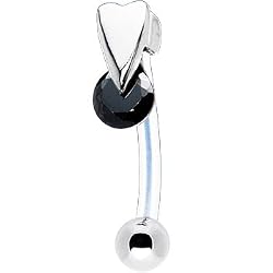 Black Cubic Zirconia Drop Bioplast Intimate Piercing