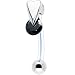 Black Cubic Zirconia Drop Bioplast Intimate Piercing