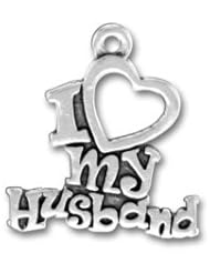 Sterling Silver "I HEART (Love) MY HUSBAND" Message Word Charm