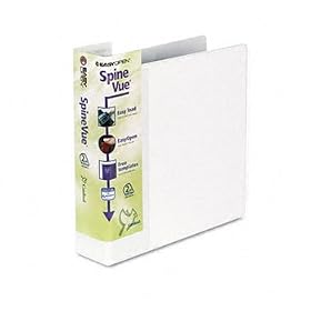 SpineVue EasyOpen Locking Slant-D Ring Binder, 2 Capacity, White