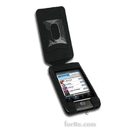 Leather Case for Apple iPod Touch Black With Removable Low Profile Ratchet Clip