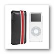 Pacific Design Flip Case for iPod nano 1G (Black with Red Stripe)