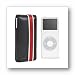 Pacific Design Flip Case for iPod nano 1G (Black with Red Stripe)