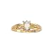 10K Yellow Gold 0.01 ct. Diamond and 5 x 3 MM Oval Shaped Opal Ring