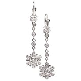 Diamond Starburst Drop Earring, 18k White Gold (T.w 0.75)
