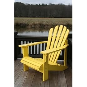 Yellow Painted Cedar Adirondack Chair by 