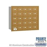 IMAGE OF 4B+ Horizontal Mailbox - 25 A Doors - Gold - Rear Loading - Private Access