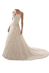 Sexy V-neck Beaded Fitted Chiffon Wedding Dress 