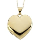 14K Yellow Gold Domed Heart Plain Locket