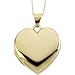 14K Yellow Gold Domed Heart Plain Locket