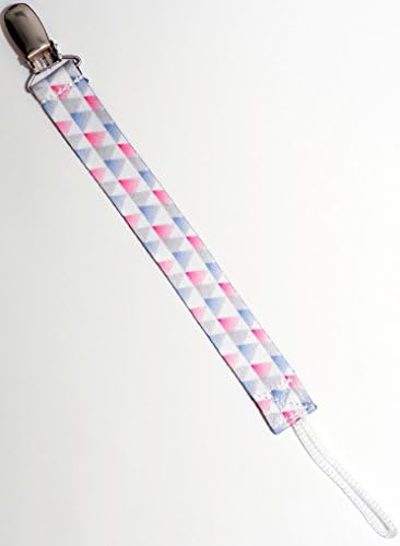 Little Loved Ones Pacifier Clip - Safe Leash Fits Newborn Soothies, Handleless Binky - Best Toy, Blanket, and Rattle Strap - Unique, 2-Sided Triangle Patterns Designed Holder Great Baby Shower Gift