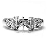 1/3 Carat Diamond, 14K White Gold Vintage Engagement Setting/ Ring