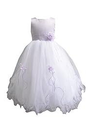 Girls Satin/Tulle Sleeveless Knee Length Flower-Girl Dress 