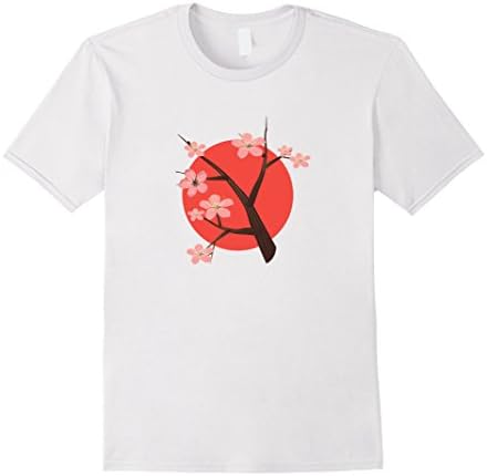 Men's Sakura Japan Flag t shirt patriotic for men women boys girls Medium White