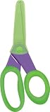 31eH5C4FsZL. SL160  Tonic Studios 430 Kushgrip Kids 5 Inch Blunt Tip Scissors with Protective Plastic Cap Purple and Green