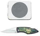 Maxam Folding Lockback Knife in Collectors Tin with Viewing Window