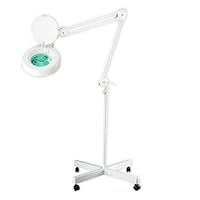 Premium Wheeled Magnifier Floor Lamp - Strong 8-Diopter Magnifcation